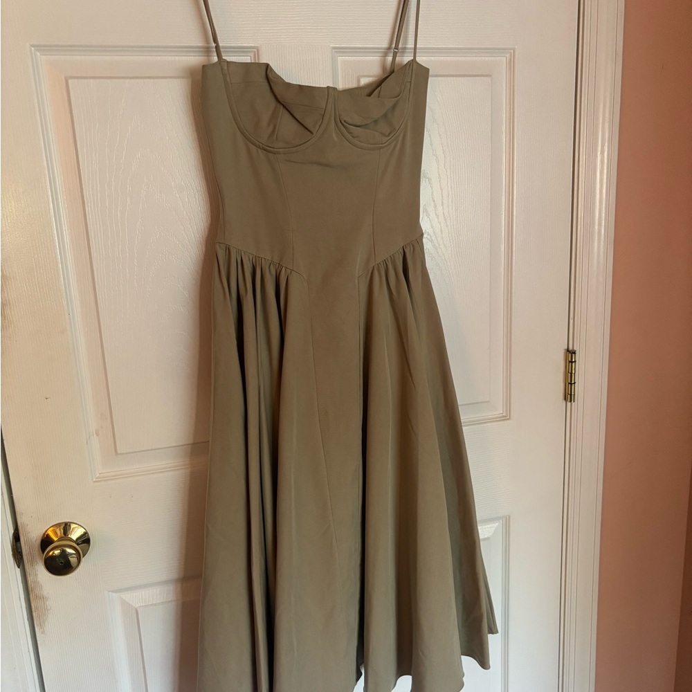 House of CB Beige Strapless Maxi Dress - Picture 2 of 5